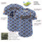 Custom White Navy-Old Gold 3D Pattern Design Evil Eyes Authentic Baseball Jersey