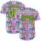 Custom Pink Neon Green-Black 3D Pattern Design Evil Eyes Authentic Baseball Jersey