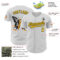 Custom White Yellow-Black 3D Childhood Cancer Gold Ribbon Authentic Baseball Jersey
