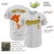 Custom White Yellow-Black 3D Childhood Cancer Gold Ribbon Authentic Baseball Jersey