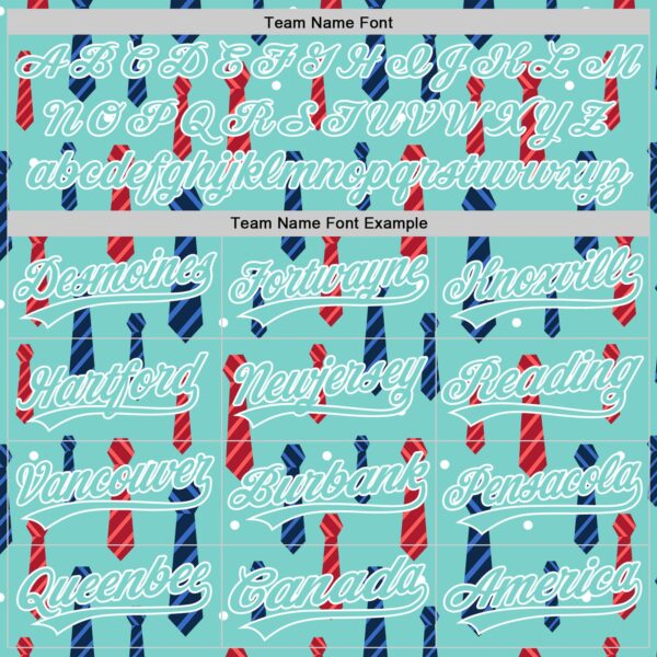 Custom Ice Blue White 3D Pattern Design Father's Day Tie Authentic Baseball Jersey