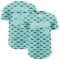 Custom Ice Blue White 3D Pattern Design Father's Day Mustache Authentic Baseball Jersey