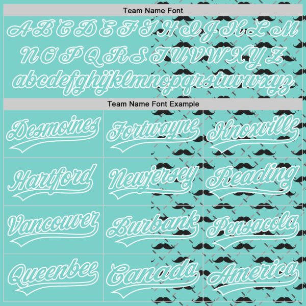Custom Ice Blue White 3D Pattern Design Father's Day Mustache Authentic Baseball Jersey