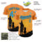 Custom Bay Orange Sky Blue-Black 3D Pattern Design Father's Day Family Love Authentic Baseball Jersey