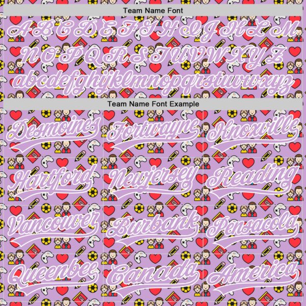 Custom Light Purple White 3D Pattern Design Father's Day Family Love Authentic Baseball Jersey