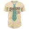 Custom Cream Black 3D Pattern Design Father's Day Tie Authentic Baseball Jersey