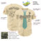 Custom Cream Black 3D Pattern Design Father's Day Tie Authentic Baseball Jersey