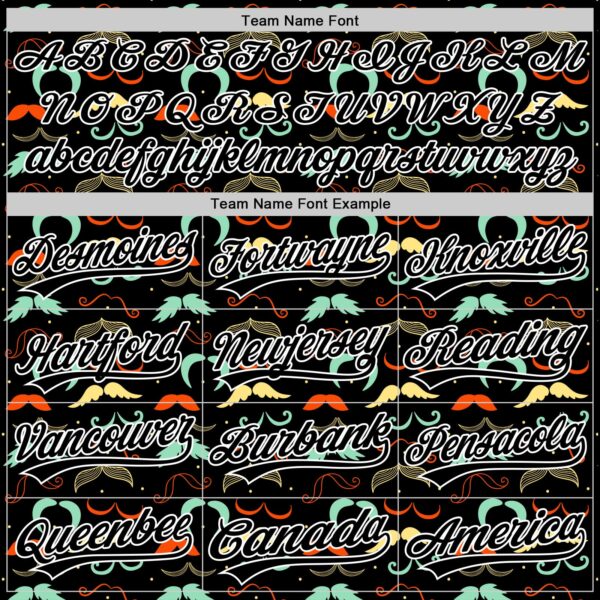 Custom Black White 3D Pattern Design Father's Day Mustache Authentic Baseball Jersey