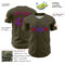 Custom Olive Purple-Red 3D Pattern Design Father's Day Top Dad Authentic Salute To Service Baseball Jersey