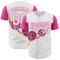 Custom White Pink 3D Pattern Design Mother's Day Flower Authentic Baseball Jersey