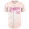 Custom Cream White-Pink 3D Pattern Design Mother's Day Family Love Authentic Baseball Jersey