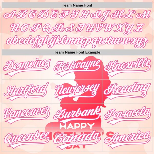 Custom Cream White-Pink 3D Pattern Design Mother's Day Family Love Authentic Baseball Jersey