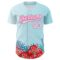 Custom Ice Blue White-Pink 3D Pattern Design Mother's Day Flower Authentic Baseball Jersey