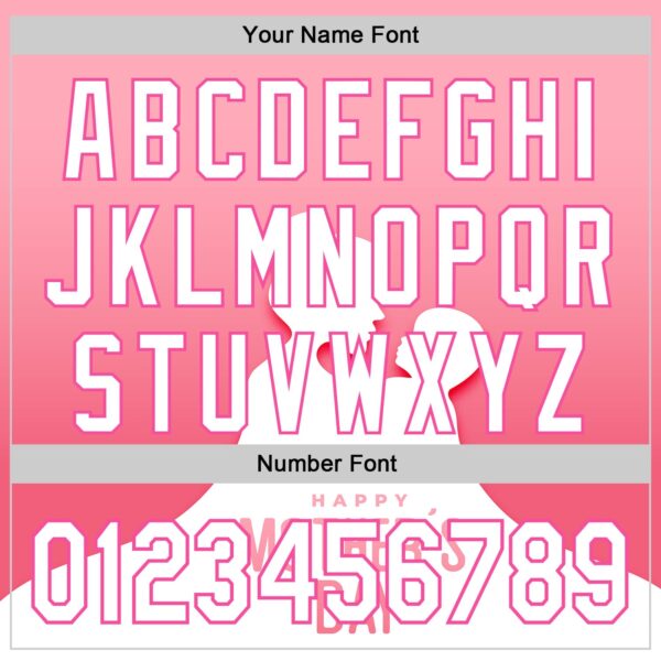 Custom Light Pink White-Pink 3D Pattern Design Mother's Day Family Love Authentic Baseball Jersey