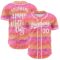 Custom Pink White-Purple 3D Pattern Design Mother's Day Flower Authentic Baseball Jersey