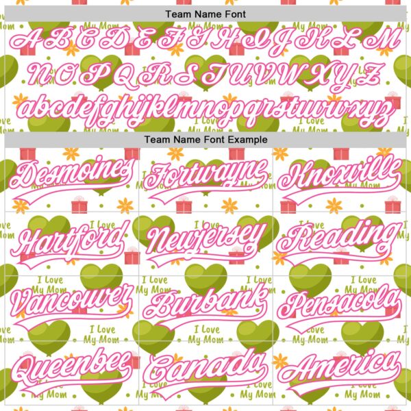 Custom White Pink 3D Pattern Design Mother's Day Love Authentic Baseball Jersey