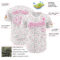 Custom White Pink 3D Pattern Design Mother's Day Love Authentic Baseball Jersey