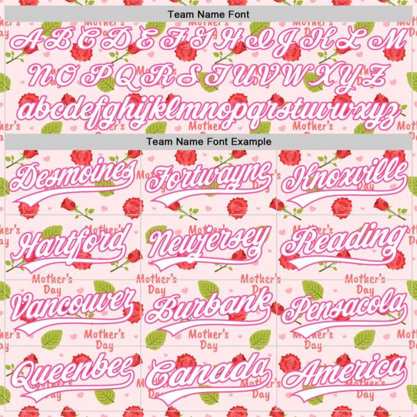 Custom Light Pink White-Pink 3D Pattern Design Mother's Day Flower Authentic Baseball Jersey