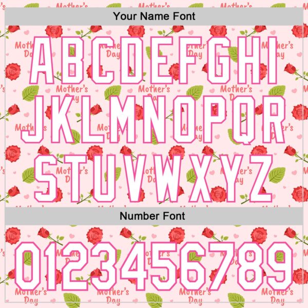 Custom Light Pink White-Pink 3D Pattern Design Mother's Day Flower Authentic Baseball Jersey
