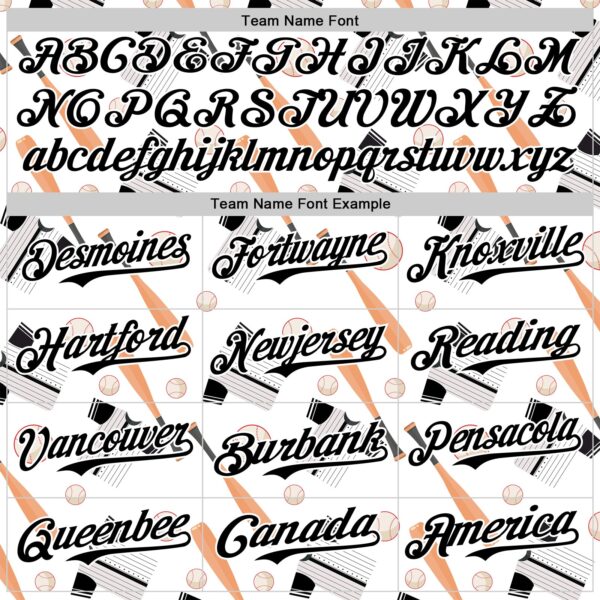 Custom White Black Comic Doodle Ballgame 3D Pattern Design Authentic Baseball Jersey
