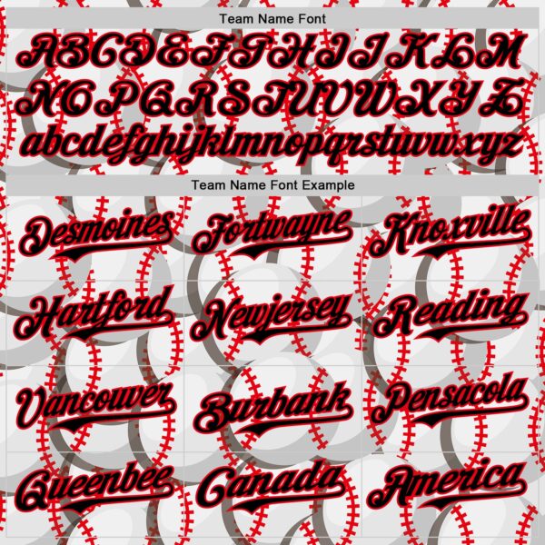 Custom White Black-Fire Red Comic Doodle Ballgame 3D Pattern Design Authentic Baseball Jersey
