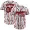 Custom White Black-Fire Red Comic Doodle Ballgame 3D Pattern Design Authentic Baseball Jersey