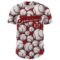 Custom Red Black-White Comic Doodle Ballgame 3D Pattern Design Authentic Baseball Jersey