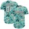 Custom Ice Blue White-Black Comic Doodle Ballgame 3D Pattern Design Authentic Baseball Jersey