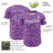 Custom Medium Purple White Comic Doodle Ballgame 3D Pattern Design Authentic Baseball Jersey