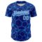Custom Electric Blue White Comic Doodle Ballgame 3D Pattern Design Authentic Baseball Jersey