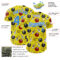 Custom Light Yellow Electric Blue-White Comic Doodle Ballgame 3D Pattern Design Authentic Baseball Jersey