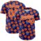 Custom Royal Orange-White Comic Doodle Ballgame 3D Pattern Design Authentic Baseball Jersey