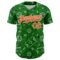Custom Grass Green Orange-White Comic Doodle Ballgame 3D Pattern Design Authentic Baseball Jersey