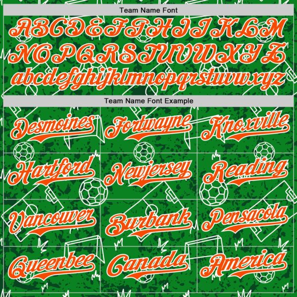 Custom Grass Green Orange-White Comic Doodle Ballgame 3D Pattern Design Authentic Baseball Jersey