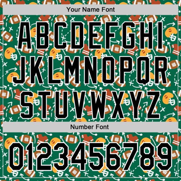 Custom Kelly Green Black-White Comic Doodle Ballgame 3D Pattern Design Authentic Baseball Jersey