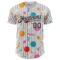 Custom White Black Comic Doodle Ballgame 3D Pattern Design Authentic Baseball Jersey