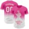 Custom Pink White-Neon Pink 3D Pattern Design Gradient Mother's Day Family Love Authentic Baseball Jersey