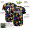 Custom Black White 3D Pattern Design Funny Cartoon Emoji Face Authentic Baseball Jersey