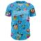 Custom Sky Blue White 3D Pattern Design Funny Cartoon Animal Authentic Baseball Jersey