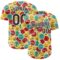 Custom White Black 3D Pattern Design Funny Cartoon Emoji Face Authentic Baseball Jersey