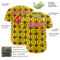Custom Fire Red White 3D Pattern Design Funny Cartoon Emoji Smile Face Authentic Baseball Jersey