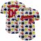 Custom White Fire Red-Black 3D Pattern Design Funny Cartoon Flower Cloud Lightning Authentic Baseball Jersey