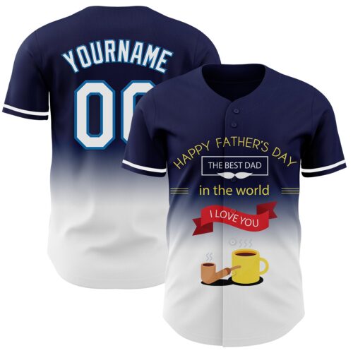 3DPattern6856_e40784e1-da67-4dca-af38-5e4fb87045fb Custom Navy White-Blue 3D Pattern Design Father's Day Fade Authentic Baseball Jersey