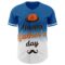 Custom Blue Black-Orange 3D Pattern Design Father's Day Fade Authentic Baseball Jersey