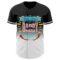 Custom Black White 3D Pattern Design Father's Day Fade Authentic Baseball Jersey
