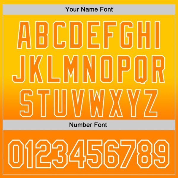 Custom Yellow Bay Orange-White 3D Pattern Design Father's Day Family Love Fade Authentic Baseball Jersey