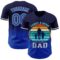 Custom Navy Thunder Blue-White 3D Pattern Design Father's Day Family Love Fade Authentic Baseball Jersey