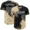 Custom Cream Black-White 3D Pattern Design Abstract Brush Stroke Authentic Baseball Jersey