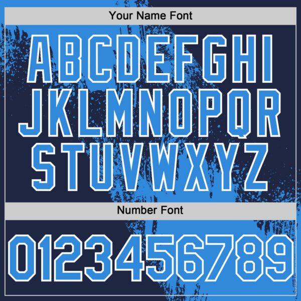 Custom Electric Blue Navy-White 3D Pattern Design Abstract Brush Stroke Authentic Baseball Jersey
