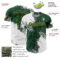 Custom White Green-Old Gold 3D Pattern Design Abstract Brush Stroke Authentic Baseball Jersey